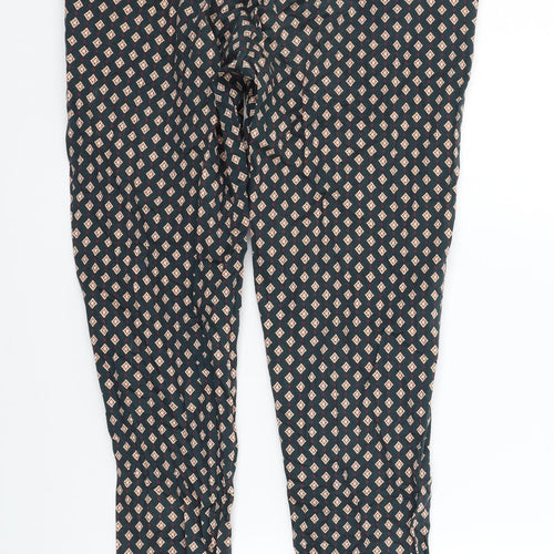 H&M Womens Green Geometric  Trousers  Size 12 L27 in