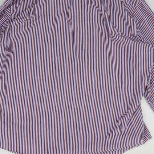 Moto Mens Purple Striped   Button-Up Size L
