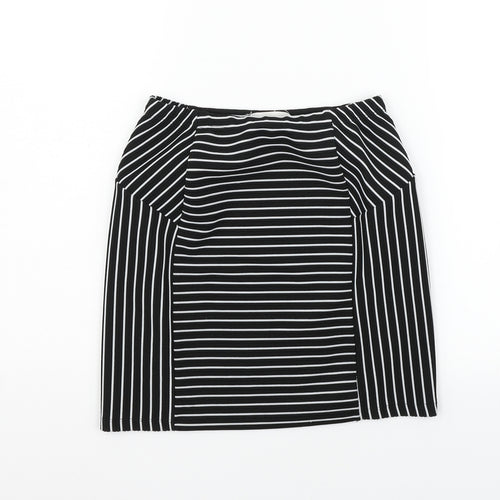 Mango Womens Black Geometric  A-Line Skirt Size 6