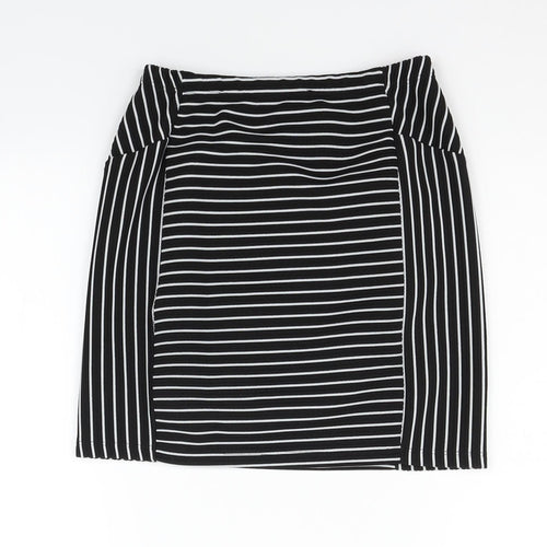 Mango Womens Black Geometric  A-Line Skirt Size 6
