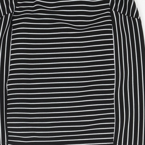 Mango Womens Black Geometric  A-Line Skirt Size 6
