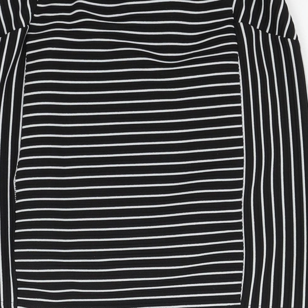 Mango Womens Black Geometric  A-Line Skirt Size 6