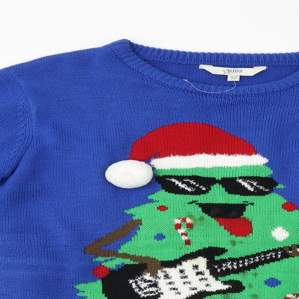 Peacocks  Boys Blue   Pullover Jumper Size 13-14 Years  - Christmas Jumper