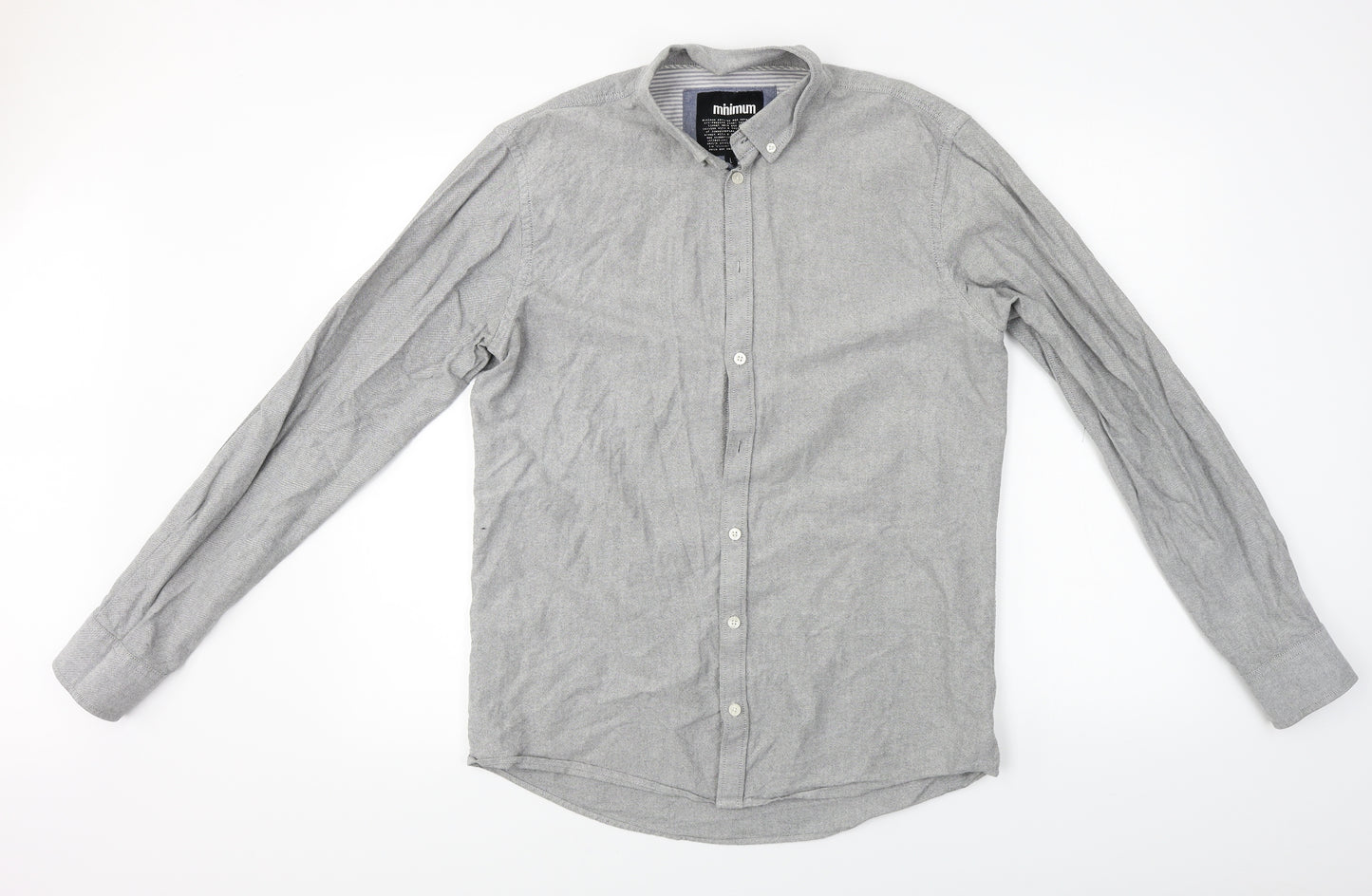Minimum  Mens Grey    Dress Shirt Size L