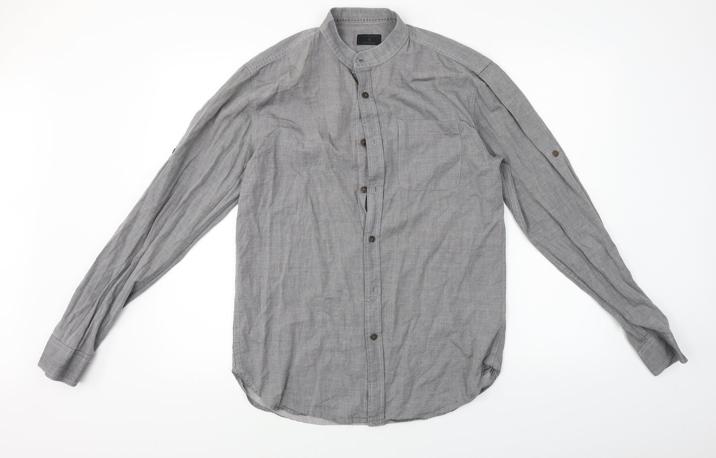 JACK & JONES  Mens Grey    Button-Up Size M