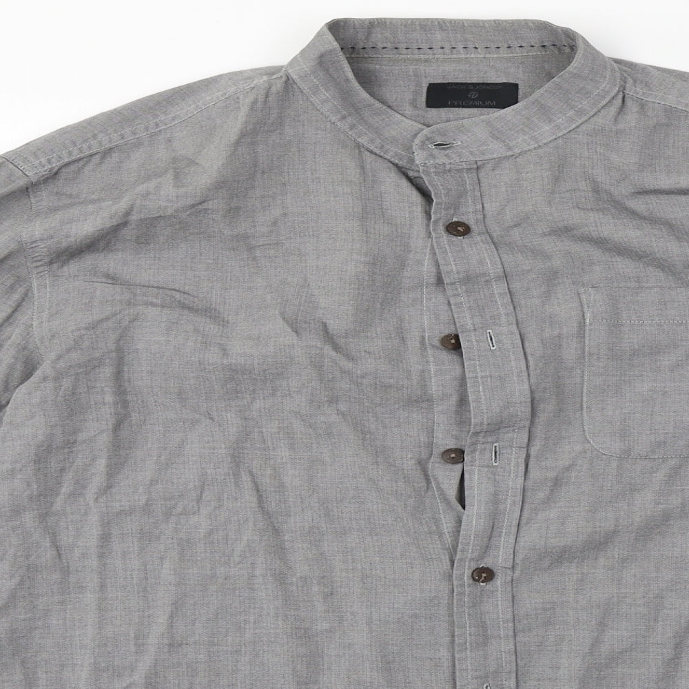 JACK & JONES  Mens Grey    Button-Up Size M