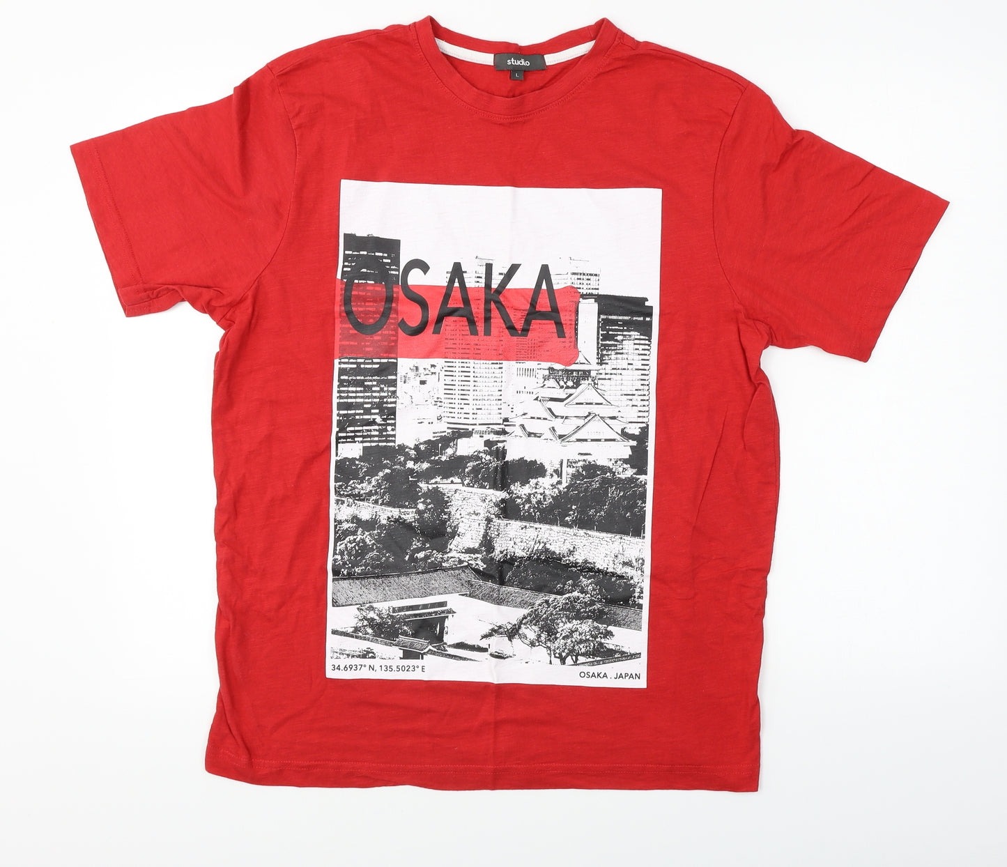 Osaka  Mens Red    T-Shirt Size L