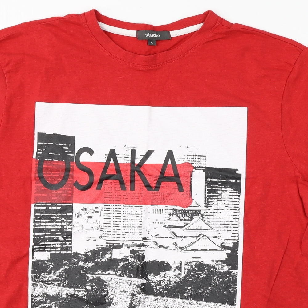 Osaka  Mens Red    T-Shirt Size L