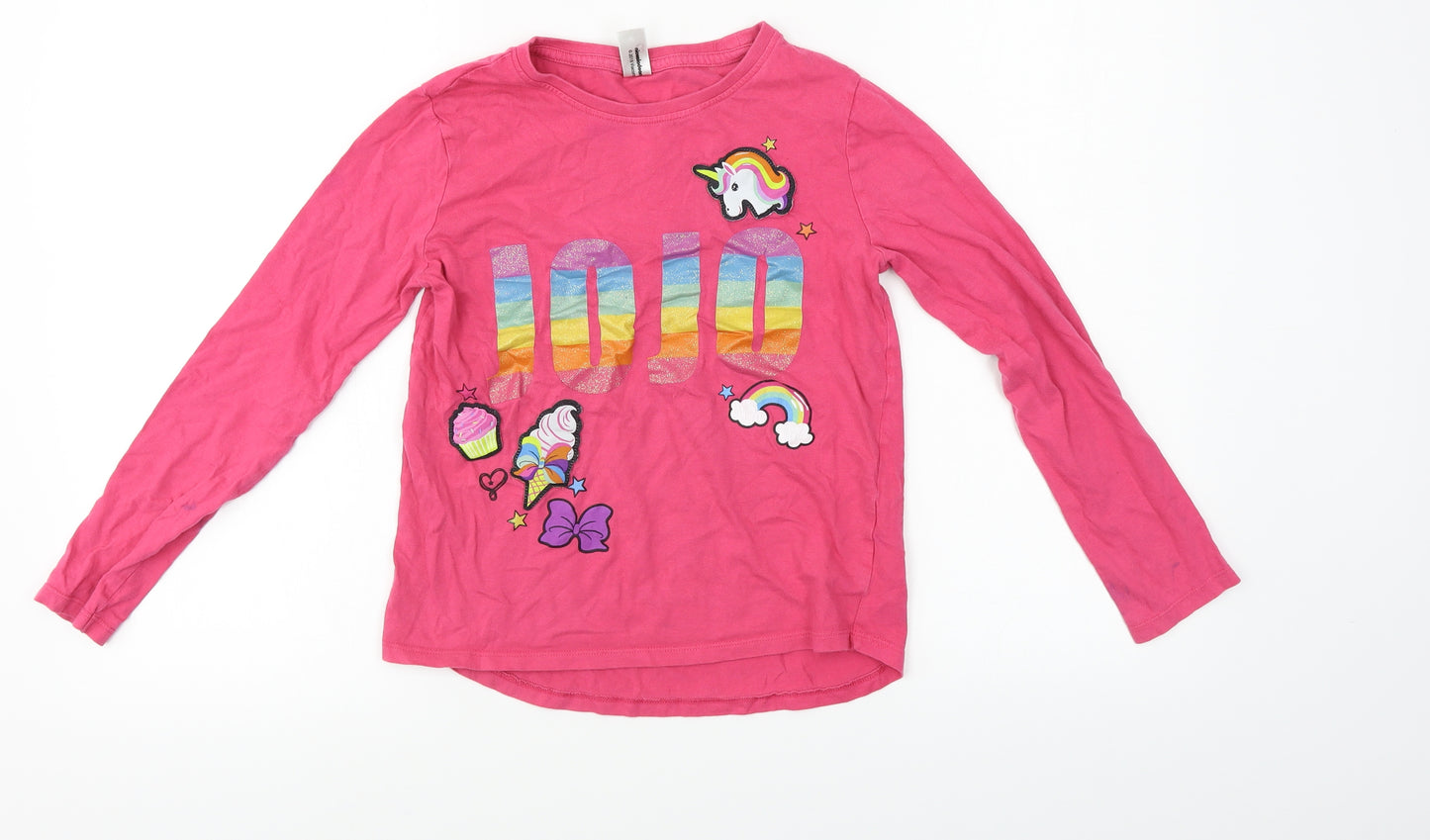 JoJo Maman  Girls Pink   Basic T-Shirt Size 9-10 Years