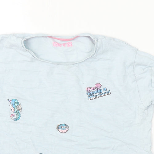 Marks and Spencer  Girls Blue   Basic T-Shirt Size 10-11 Years