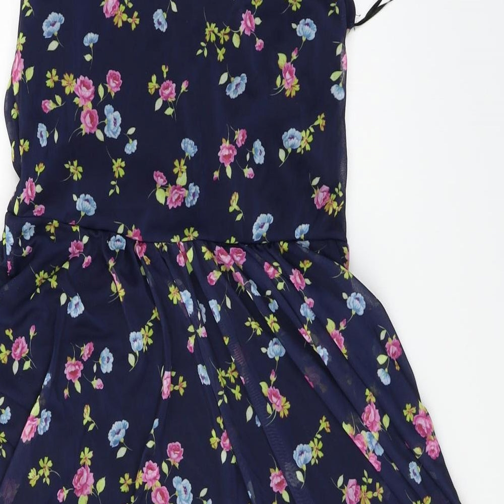 Jane Norman  Womens Blue Floral  A-Line  Size 12