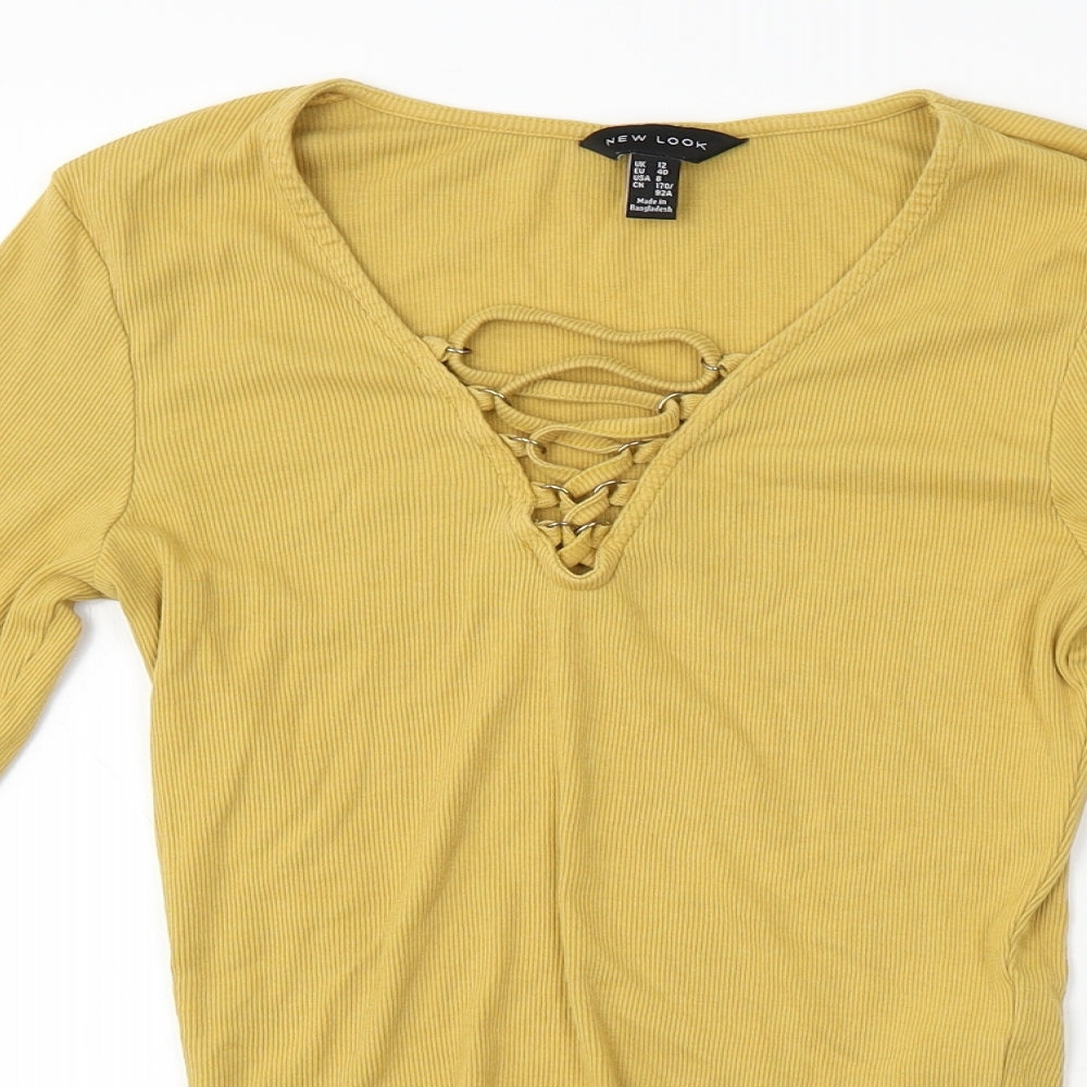 New Look  Womens Yellow   Basic T-Shirt Size 12