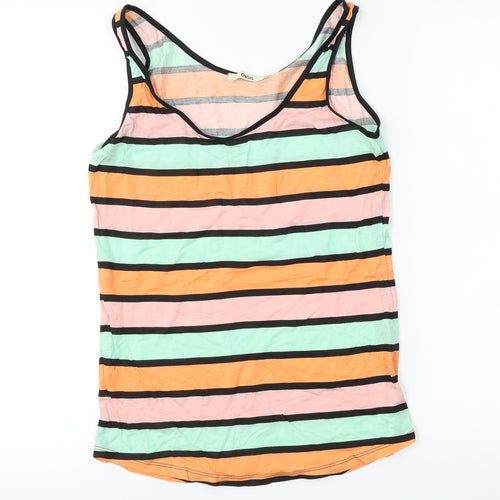 Oasis  Womens Pink Striped  Basic T-Shirt Size M