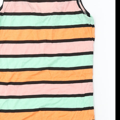 Oasis  Womens Pink Striped  Basic T-Shirt Size M