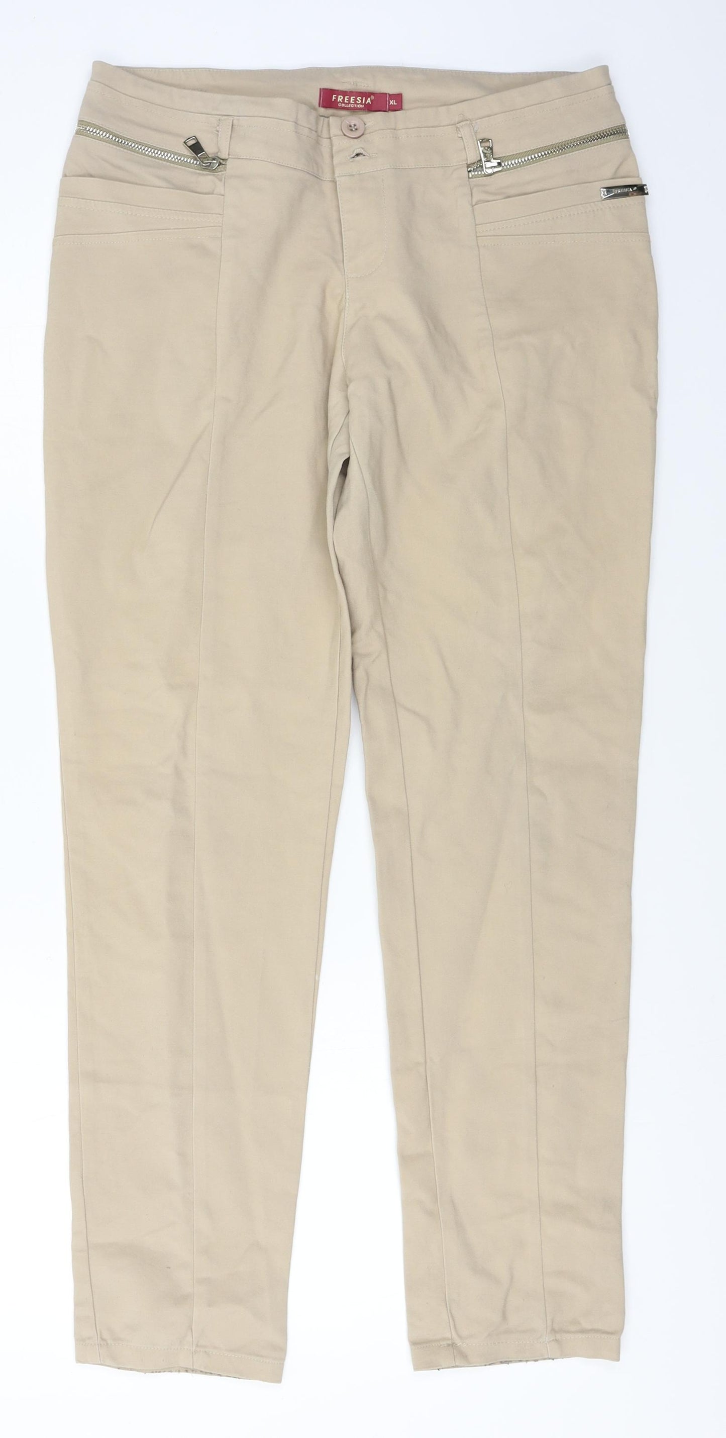 Freesia  Womens Beige   Trousers  Size XL L25 in