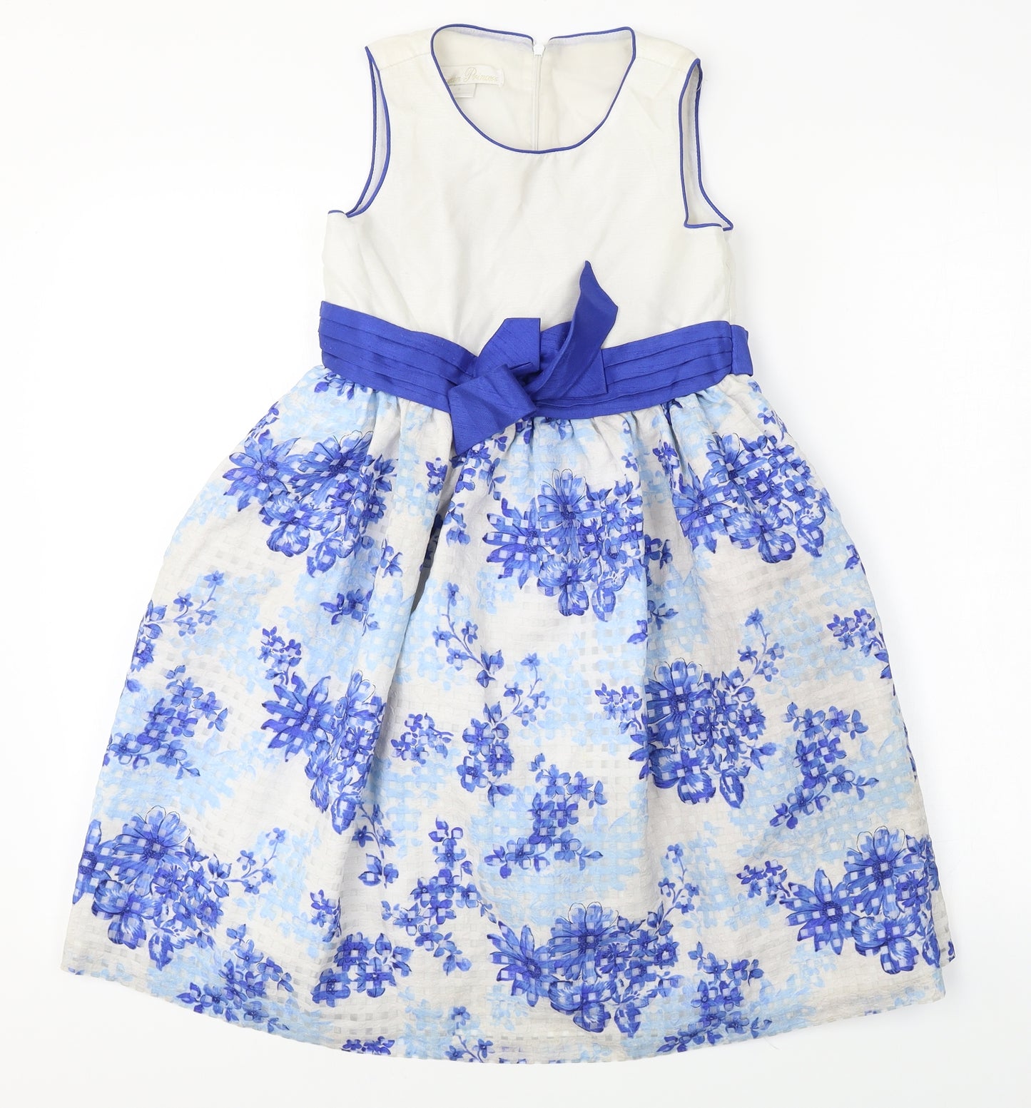 American Princess  Womens White Floral  A-Line  Size 8