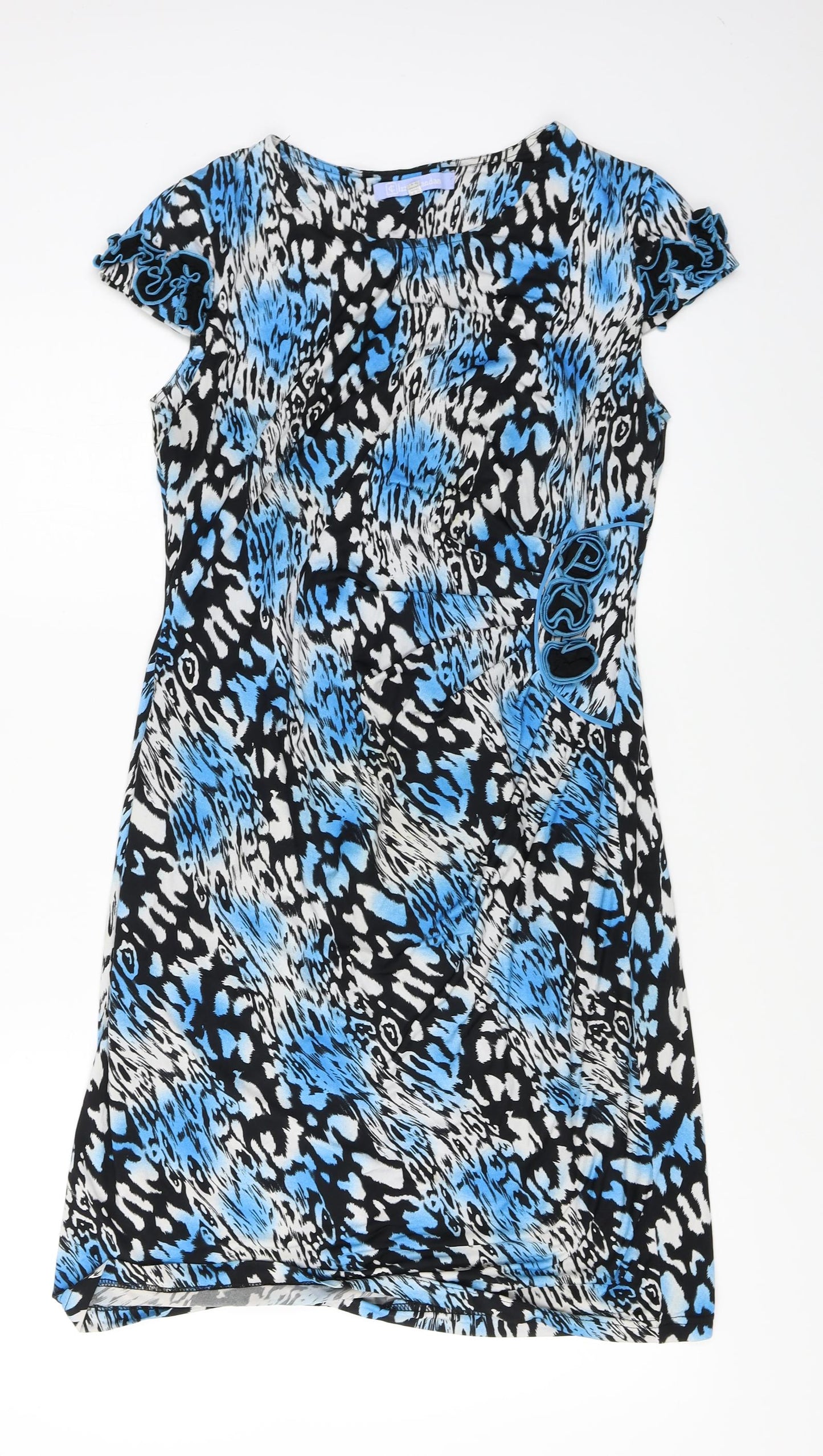 izzet candan Womens Blue Animal Print  A-Line  Size 16