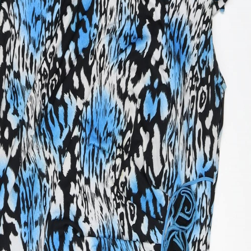 izzet candan Womens Blue Animal Print  A-Line  Size 16