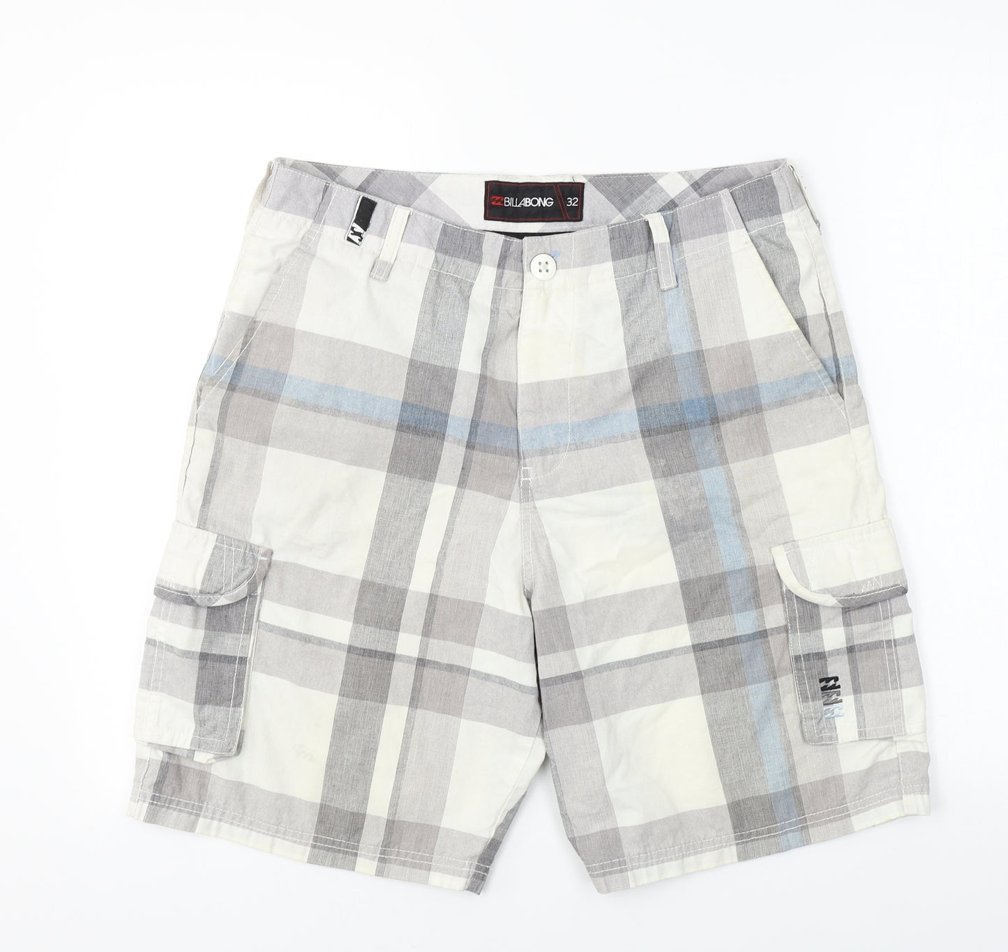 Billabong  Mens White Check  Bermuda Shorts Size 32 in