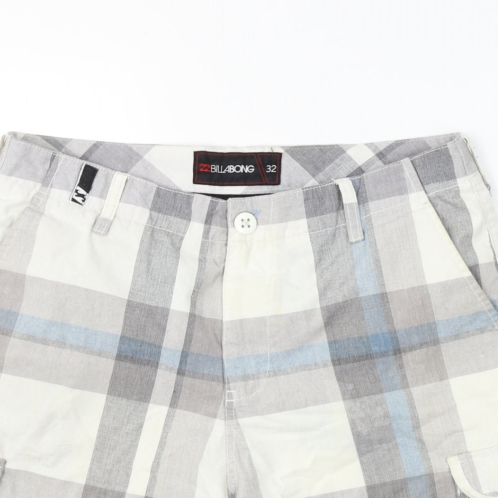Billabong  Mens White Check  Bermuda Shorts Size 32 in