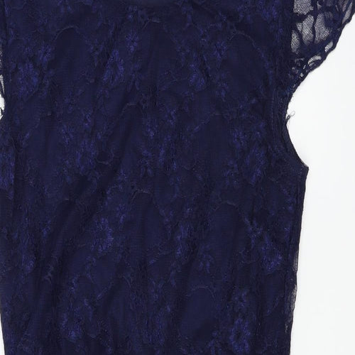 Club L  Womens Black Floral  A-Line  Size L