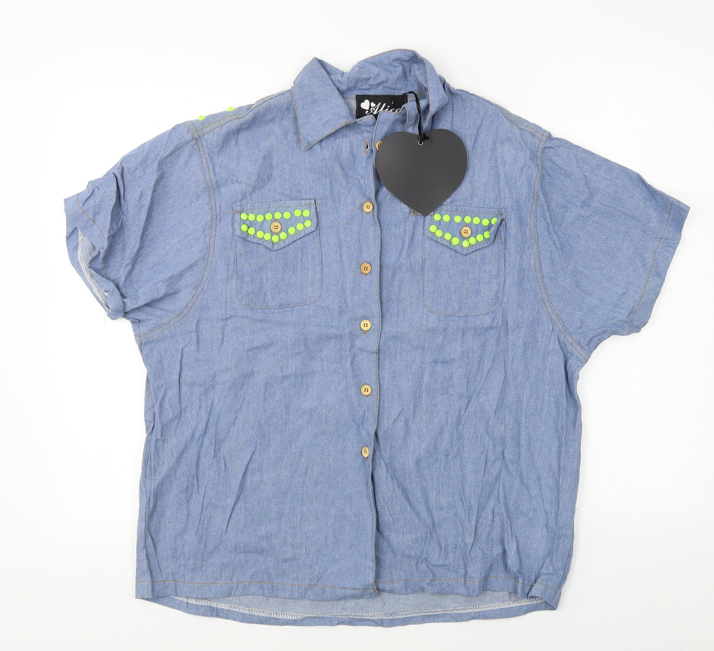 Alice Womens Blue   Basic Button-Up One Size