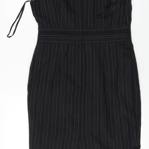 South Womens Black Striped  A-Line  Size 12
