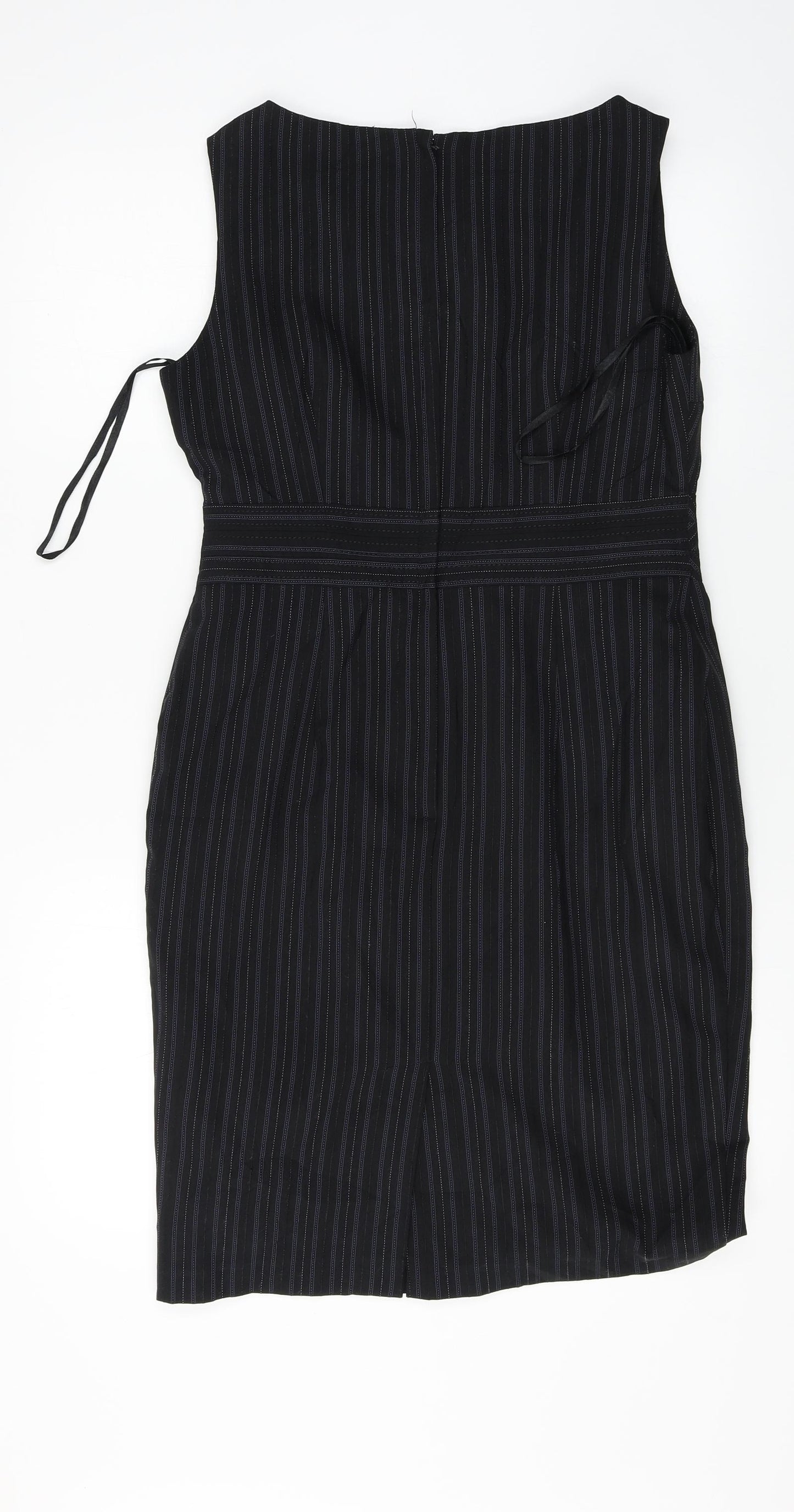 South Womens Black Striped  A-Line  Size 12