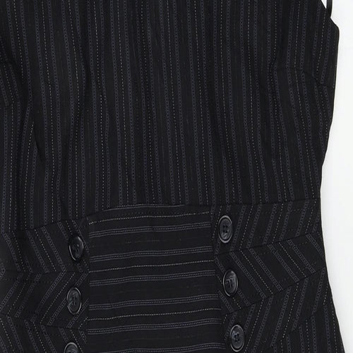 South Womens Black Striped  A-Line  Size 12