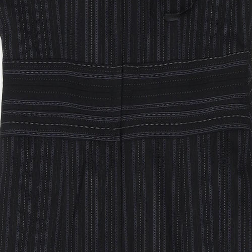 South Womens Black Striped  A-Line  Size 12