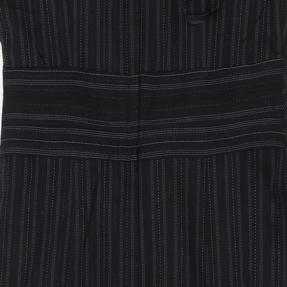 South Womens Black Striped  A-Line  Size 12