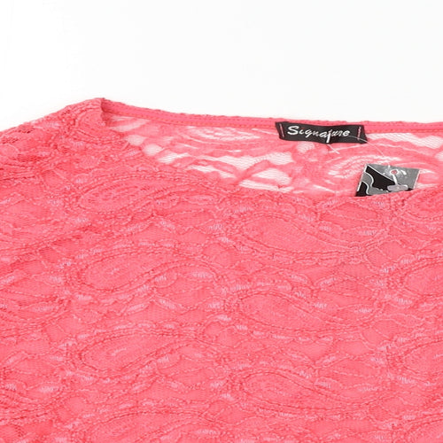 Stirling  Womens Pink Floral  Cropped T-Shirt Size M