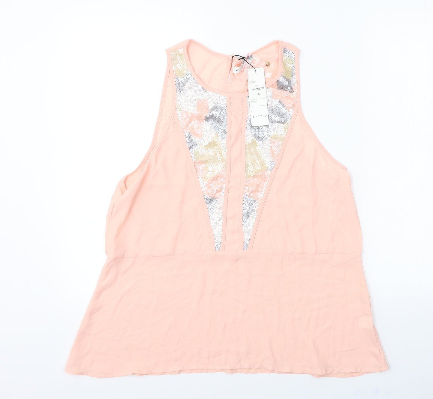 e-lady Womens Pink   Basic Blouse Size XL