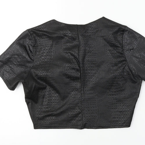 LY Womens Black   Cropped T-Shirt Size 10