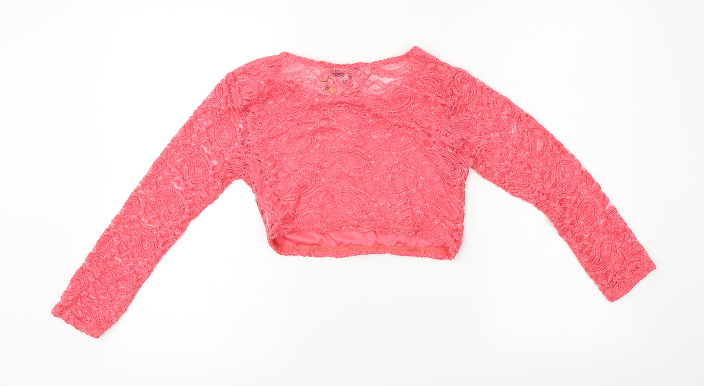 Signature  Womens Pink   Cropped T-Shirt Size M