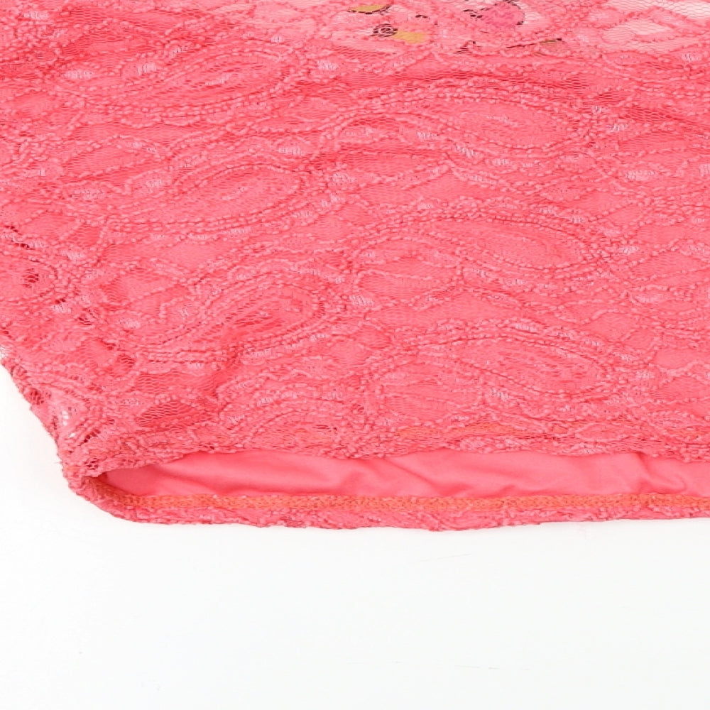 Signature  Womens Pink   Cropped T-Shirt Size M