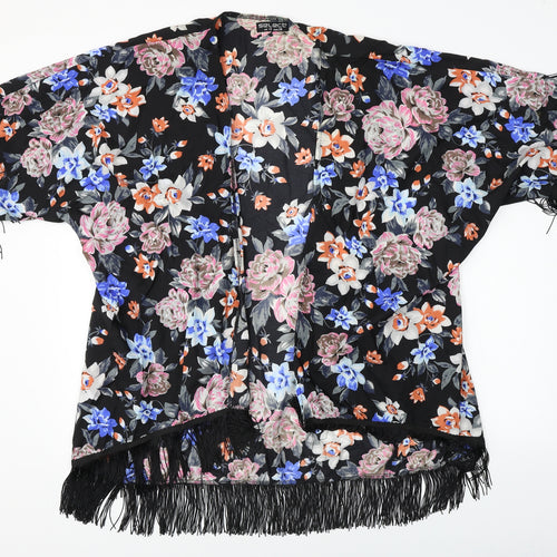 Select  Womens Black Floral  Cardigan Jumper Size 10