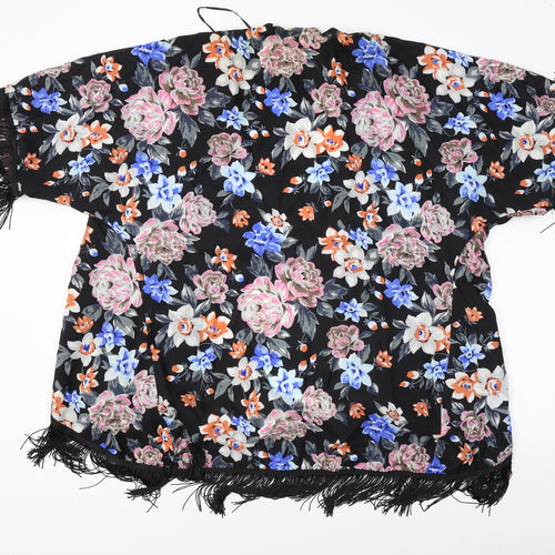 Select  Womens Black Floral  Cardigan Jumper Size 10