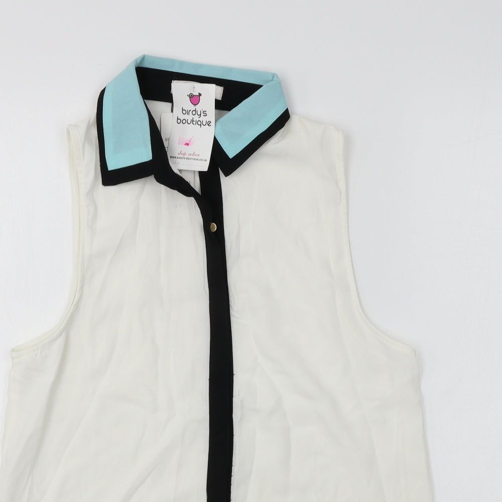 e-lady Womens Ivory   Basic Button-Up Size S