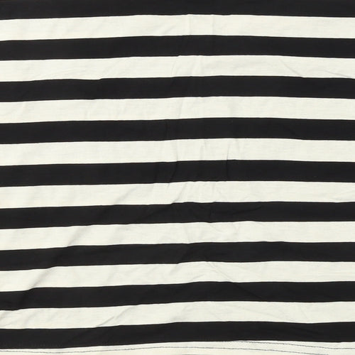 MOLLIE  Womens White Striped  Basic T-Shirt Size M