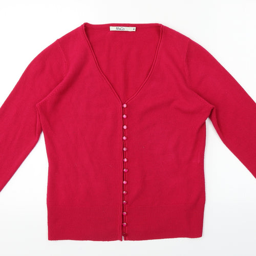 M&Co Womens Purple   Cardigan Jumper Size M