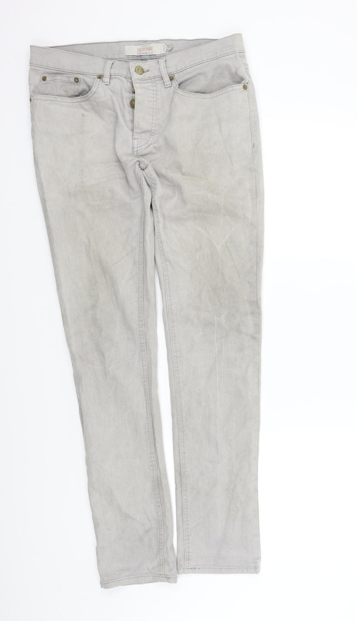 Topman Mens Grey   Straight Jeans Size 32 in L31 in