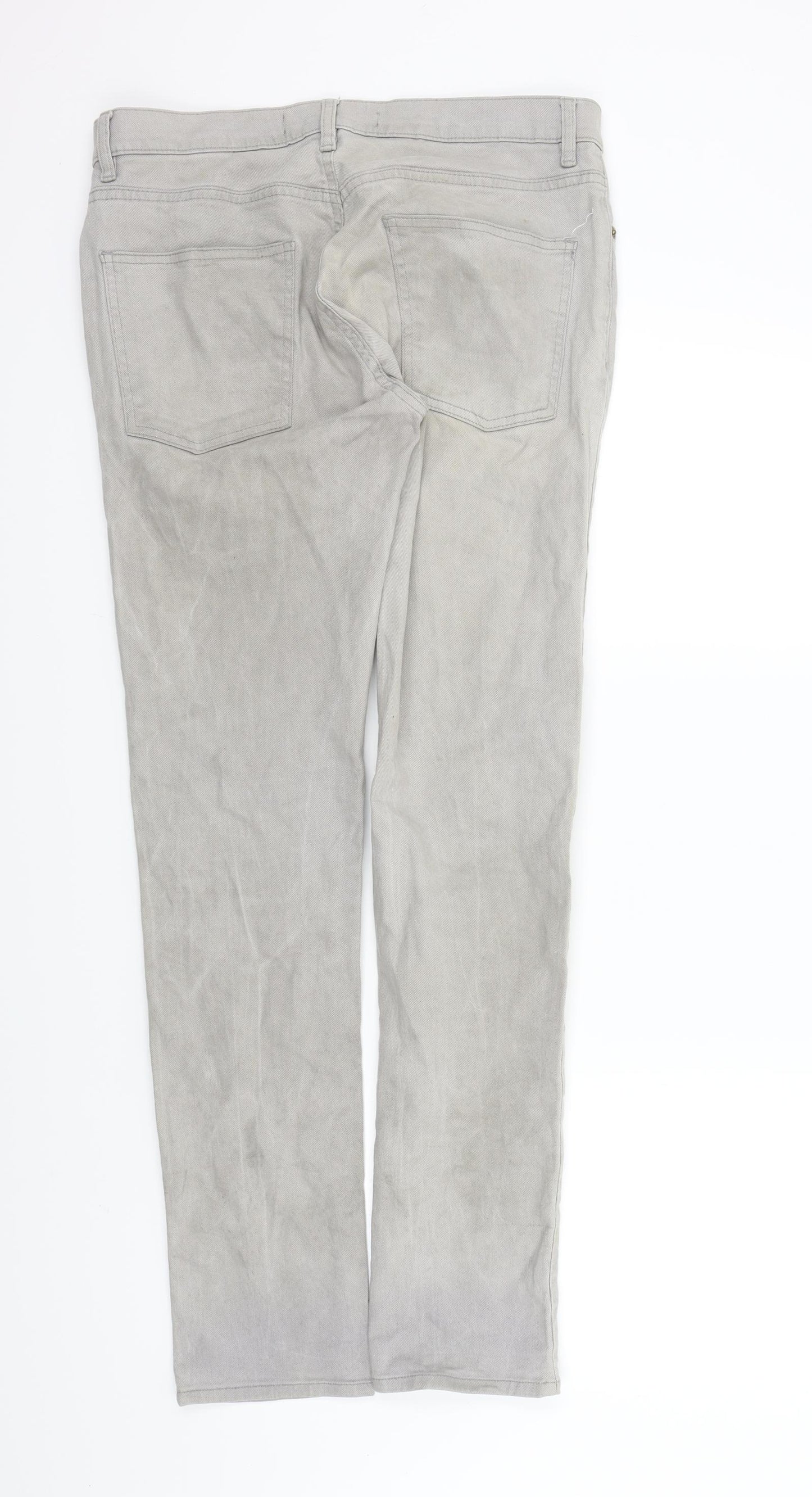 Topman Mens Grey   Straight Jeans Size 32 in L31 in