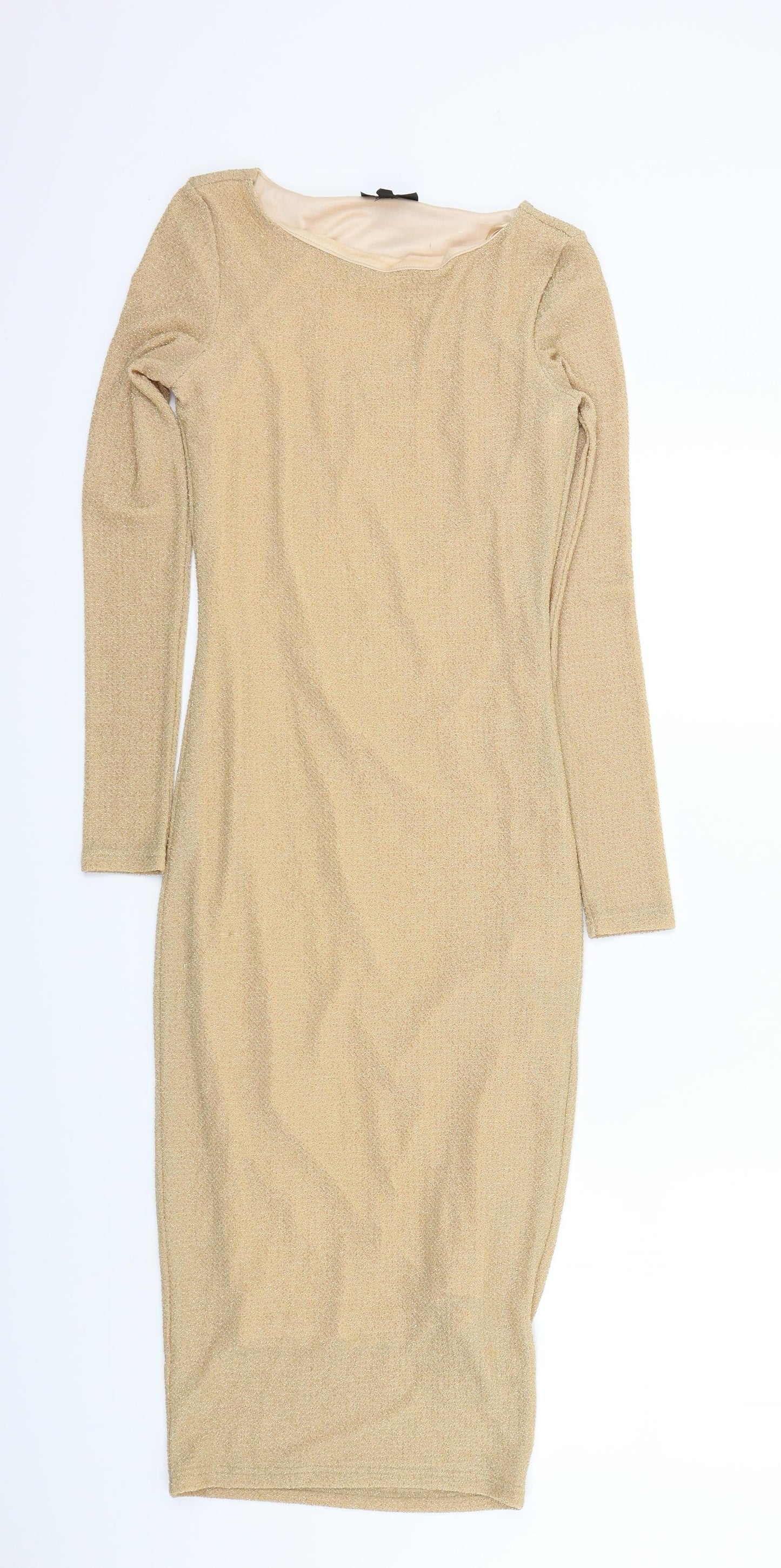 Topshop Womens Gold   A-Line  Size 8  - sparkle detail