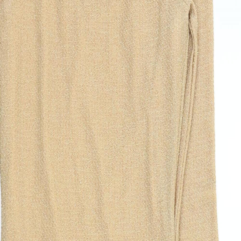 Topshop Womens Gold   A-Line  Size 8  - sparkle detail
