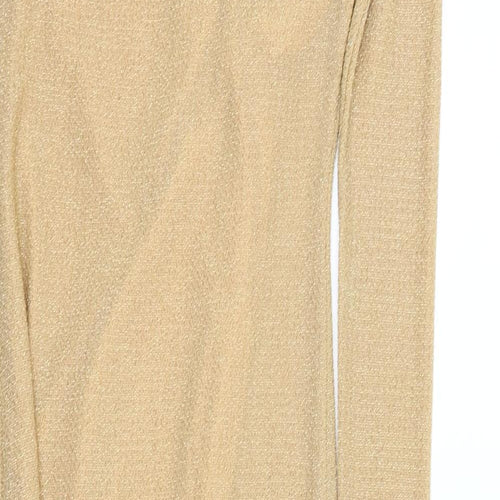 Topshop Womens Gold   A-Line  Size 8  - sparkle detail