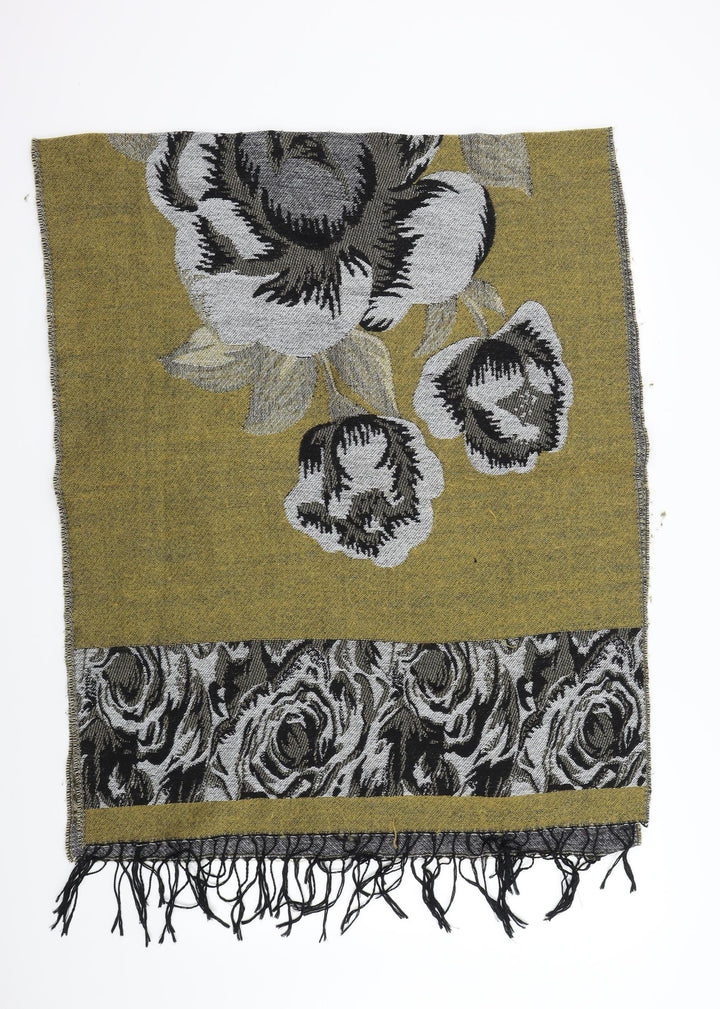 Preworn Womens Gold Floral Scarf