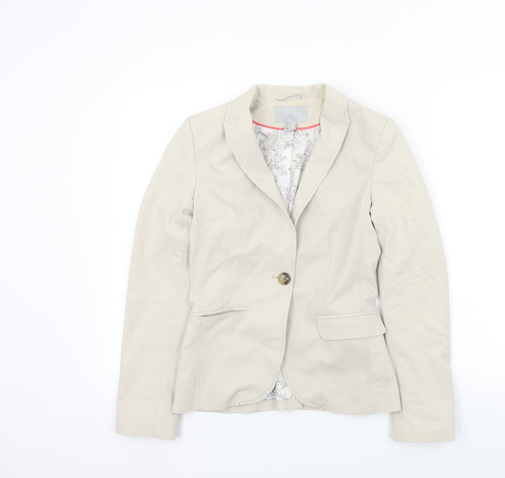 H&M Womens Beige Jacket Blazer Size 34