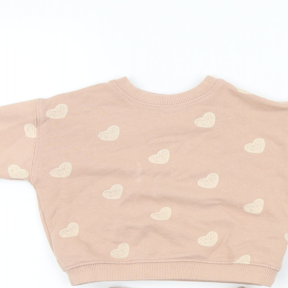 Zara Girls Pink Colourblock  Shorts Set Outfit/Set Size 18-24 Months  - LOVE HEART