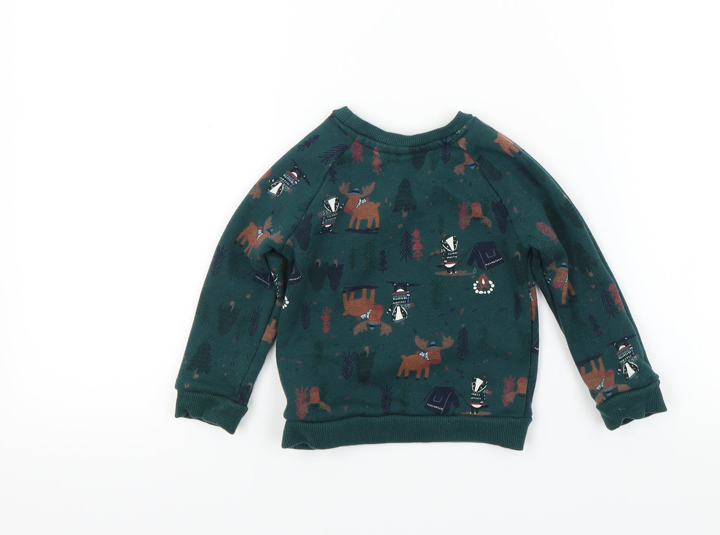 Primark Boys Green Colourblock  Pullover Jumper Size 18-24 Months  - Christmas jumper